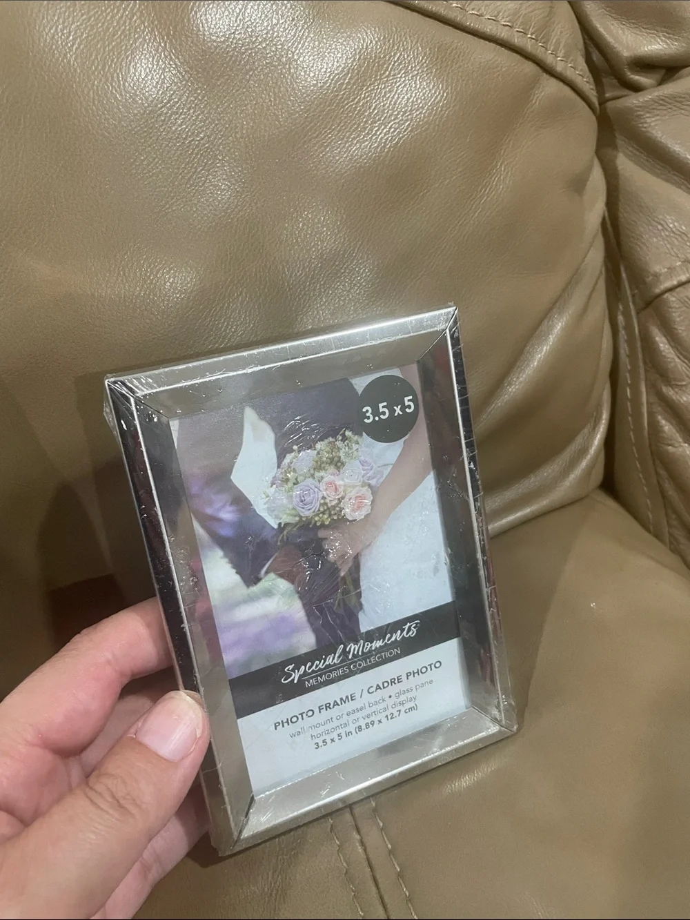 Special Moments Glitter Photo Frame - Cream Sparkle and silver